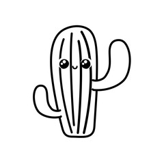 cute cactus in white background