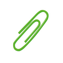 Clip green realistic vector illustration isolated