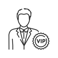 Vip person line black icon. Exclusive membership. Sign for web page, mobile app, button, logo. Vector isolated button. Editable stroke.