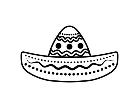 mexican hat in white background