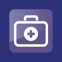 Obraz premium First aid kit flat icon. Medical vector