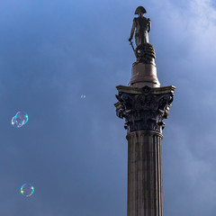 Trafalgar Square, with bubbles