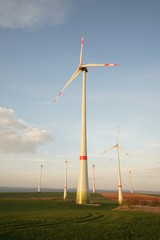 Wind turbine at sunset 