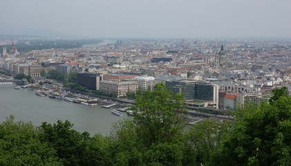 Fototapeta na wymiar Cityscape in Budapest. View from above. 