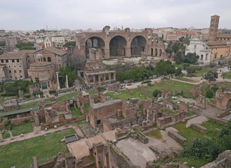 Fototapeta na wymiar Roman Forum overview