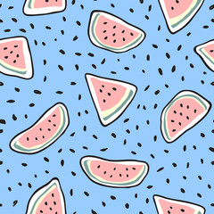 Vector seamless pattern with geometric brush strokes elements. Memphis geometric outline trendy modern style. 