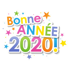 Carte vecteur BONNE ANNÉE avec étoiles