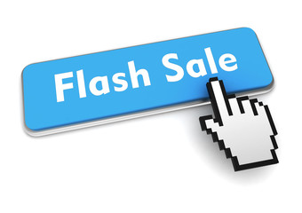 flash sale push button concept 3d illustration