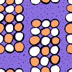 Vector seamless pattern with geometric brush strokes elements. Memphis geometric outline trendy modern style. 