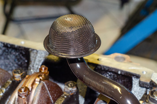 Engine pre oil filter net strainer