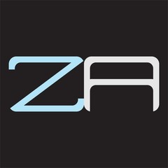 ZA Abstrac logo vector Monogram isolated on black background