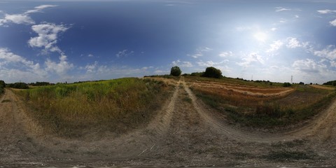 Autumn fields ind 360 HDRI panorama
