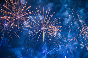 fireworks are in the night sky, festival of fireworks