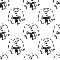 karate suit seamless doodle pattern, vector illustration © chernous