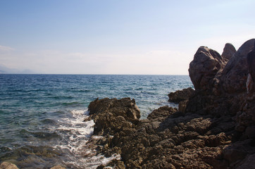 Beautiful seascape. Mediterranean coast.	