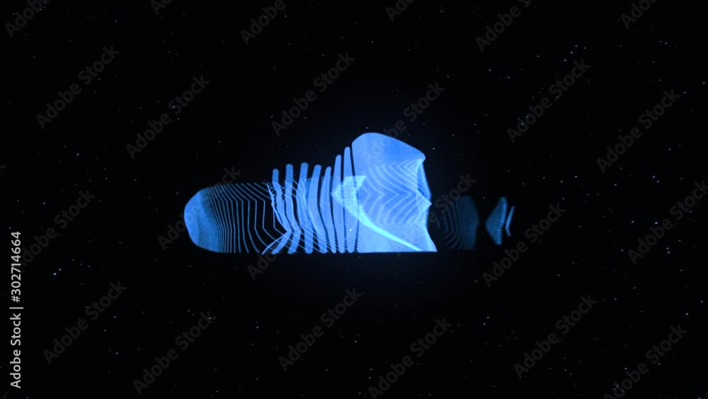 Poster sound cloud digital space icon animation. animation. icon is sprayed on points in cyberspace
