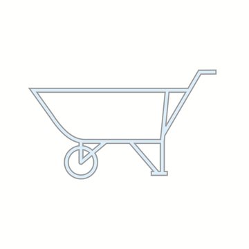 Beautiful wheelbarrow Line Vector Icon