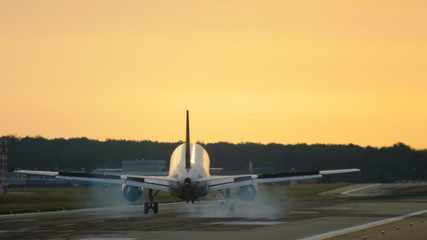 Fototapeta na wymiar Aircraft landing photo