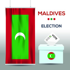 Maldives election background vector work ,Flat design, Vector illustration.