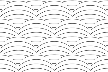 Modern seamless pattern, scales  abstract texture with japan wave, textile print, seamless web page fill, vector illustration. © Vtaurus