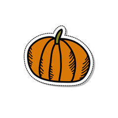 pumpkin doodle icon, vector illustration