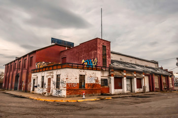An abandoned shop building.