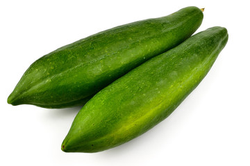 green papaya isolated on white background, ingredient Spicy green papaya salad or somtum Famous food in thailand