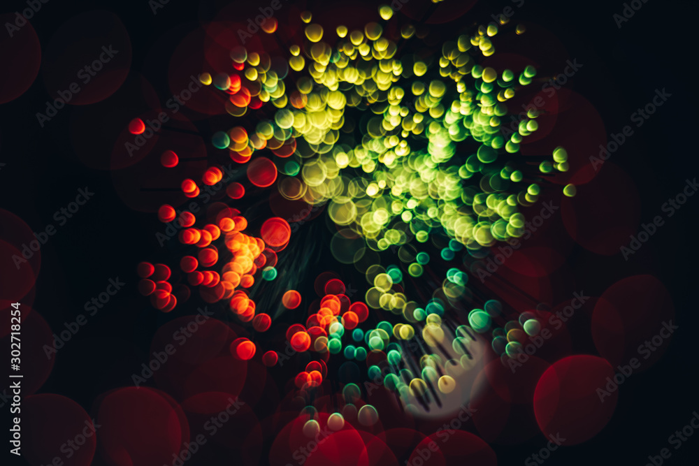 Poster beautiful abstract optical light bokeh on a glow background.