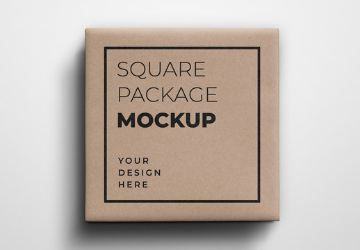 Square Gift Package Mockup