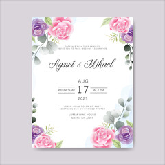wedding cards invitation with beautiful flower