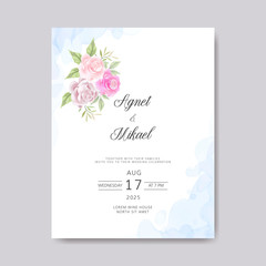 wedding cards invitation with beautiful flower