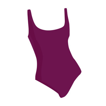Swimsuit purple realistic vector illustration isolated