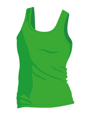 Undershirt green realistic vector illustration isolated