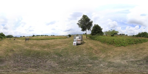 360 Degree HDRI panorama on cloudy day