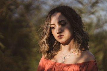 Naklejka premium portrait of a beautiful young girl