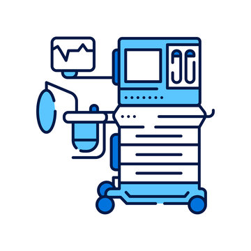 blue medical ventilator machine clip art preview