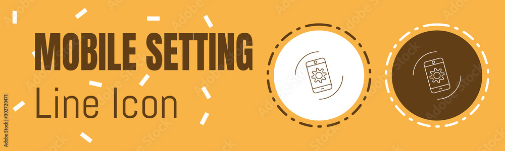 Aufkleber mobile setting line icon. useful graphic elements for all kinds of designing work.