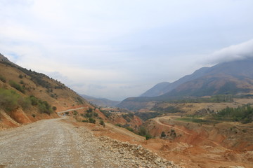Autumn in the Tien Shan mountains. Pskem and Maidantal ridge. Western Tien Shan. Tashkent region. Uzbekistan.