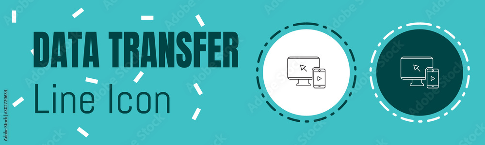 Poster data transfer line icon. useful graphic elements for all kinds of designing work.