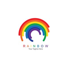 Rainbow logo template vector icon illustration design