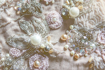 Sewing elegant wedding dress background