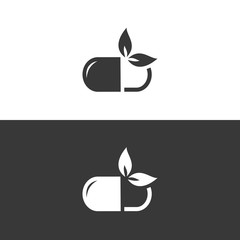 Nature pill icon. Pharmacy vector illustration