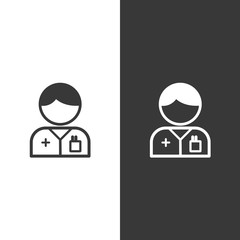 Pharmacist man. Profession avatar. Flat pharmacy vector illustration