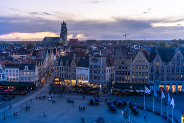 Center Brugges skyline, Belgium.