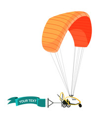 Aircraft vehicle with parachute pulling ad banner