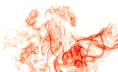 Red smoke on white background