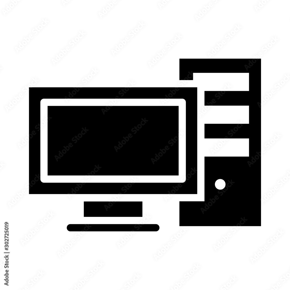 Poster computer vector illustration. quality design element glyph style. editable stroke.