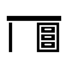 Study Desk Vector illustration. Quality design element Glyph Style. Editable stroke.