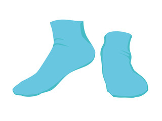 Socks blue realistic vector illustration isolated