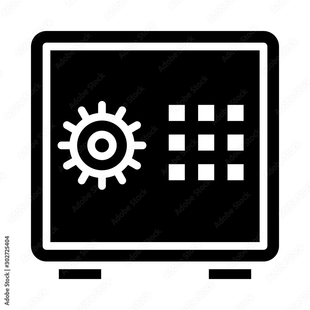 Poster locker vector illustration. quality design element glyph style. editable stroke.